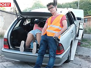 LETSDOEIT - teenage plumbs aged dude For Free Car Repair