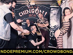 CROWD bondage - Tiffany chick gets spanked in sadism & masochism pound